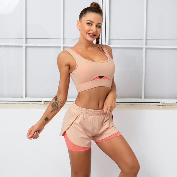 Double spell yoga clothes set two pieces female Y26