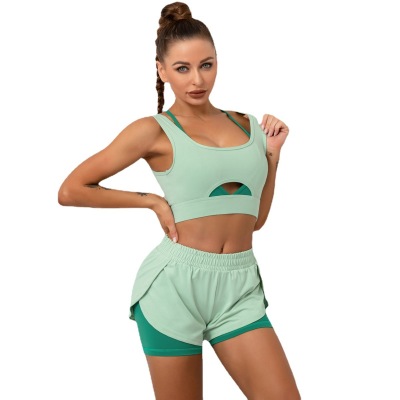 Double spell yoga clothes set two pieces female Y26