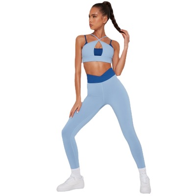 Running fitness clothes tight beautiful back top two-piece set Y24