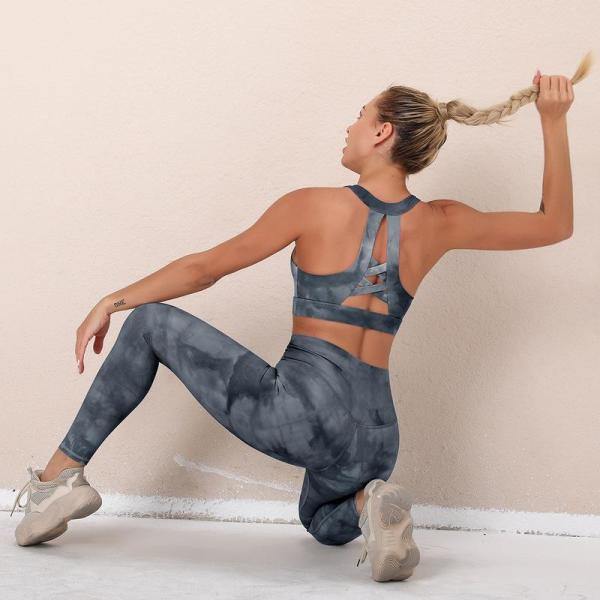 Tie-dye Yoga suit female autumn nude sense scrubbing Y5