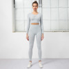 Fitness long-sleeved nine-point pants two-piece Y39