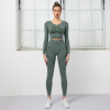 Fitness long-sleeved nine-point pants two-piece Y39