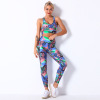 Floral Yoga suit women running sports Fitness pants Women Y52