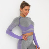 Navel Seamless Long Sleeve Yoga Clothes Y89