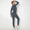 Seamless knitted striped yoga suit Y30