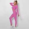 Seamless Threaded Multi-angle Stitching low neck Yoga Long Sleeve Suit Y34