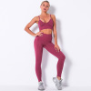 Sexy Suspender Bra Solid Color Tight Yoga Suit Y51