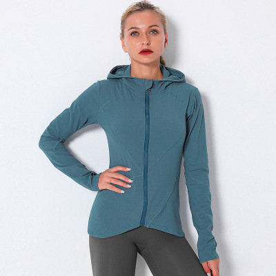 Solid color sexy sports zipper jacket yoga clothing women Y104