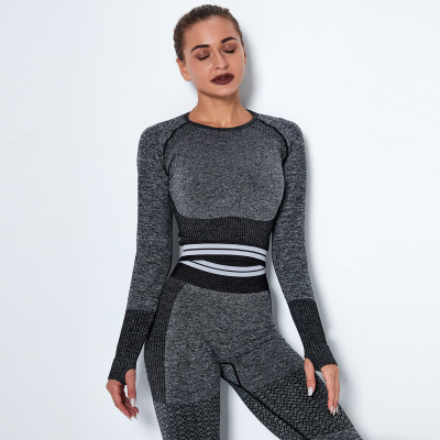 Sports Tight Top Hygroscopic Hollow Seamless Fitness Long Sleeve Y85