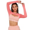 Zipper vest long sleeve two-piece sports T-shirt women Y99