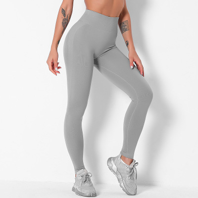 Solid color nine-point pants Running sports fitness pants Women Y136