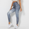 Printed Denim Blue Yoga Pants Y160