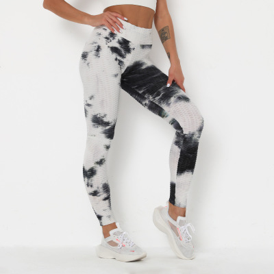 Tie dye Bubble Yoga pants slim buttock sports fitness pants Y131