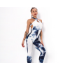 Cross Tie Dye Beauty Back Bubble Multi-color One-piece Y56