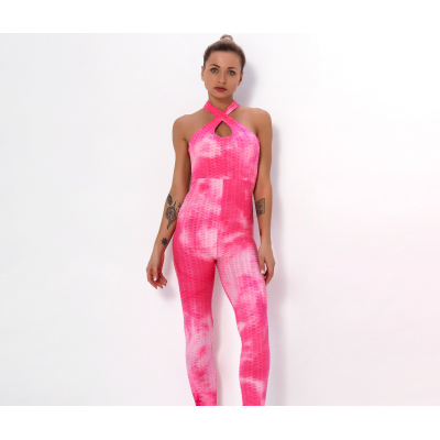 Cross Tie Dye Beauty Back Bubble Multi-color One-piece Y56