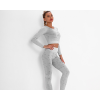 Jacquard Top Long Sleeve Yoga clothes suit Sports Y53